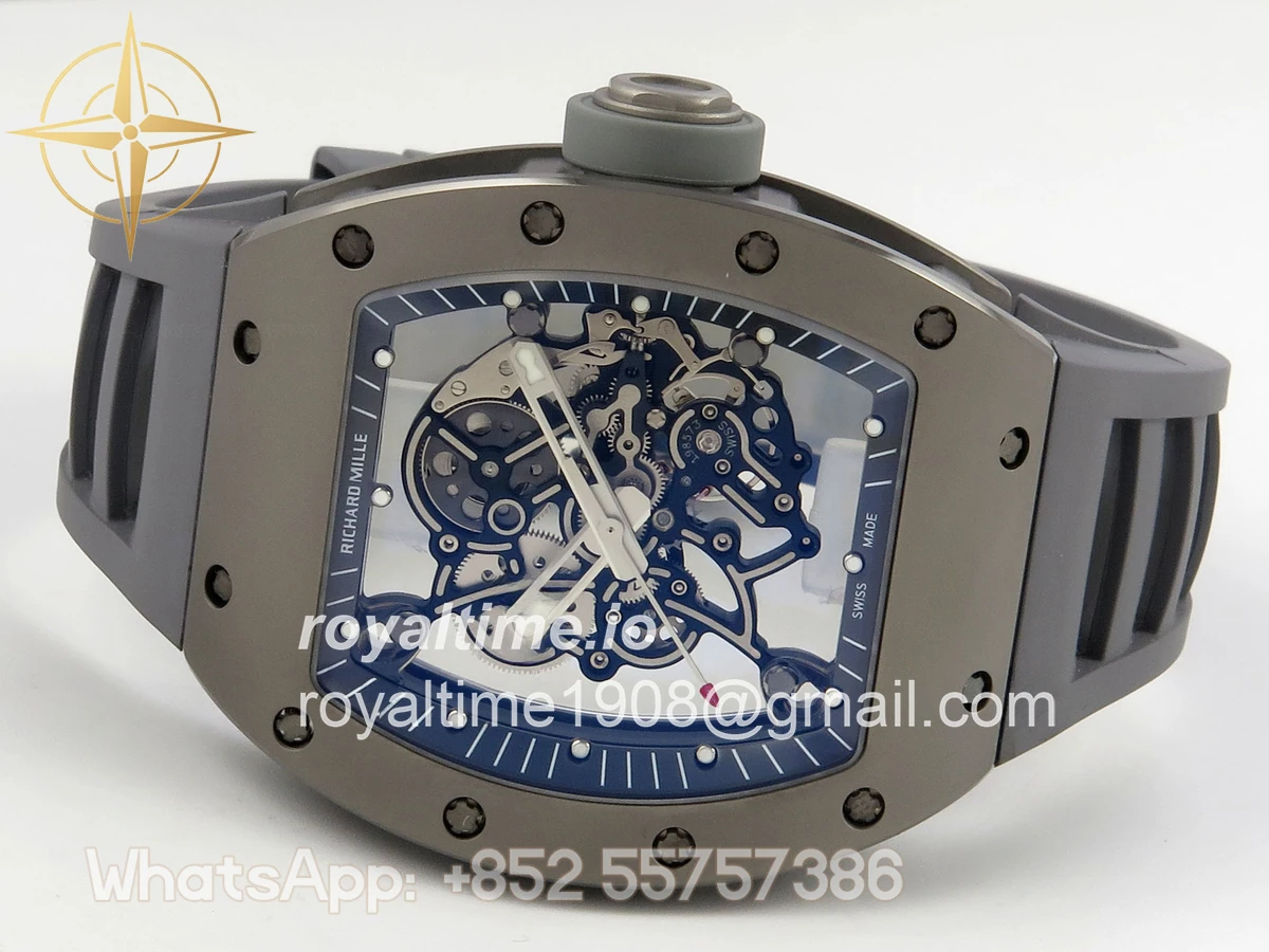 Richard Mille AVF RM055 Gray Cemira on Gray Rubber Strap Vaucher RMUL2 Free Sprung (Mod) - Image 8