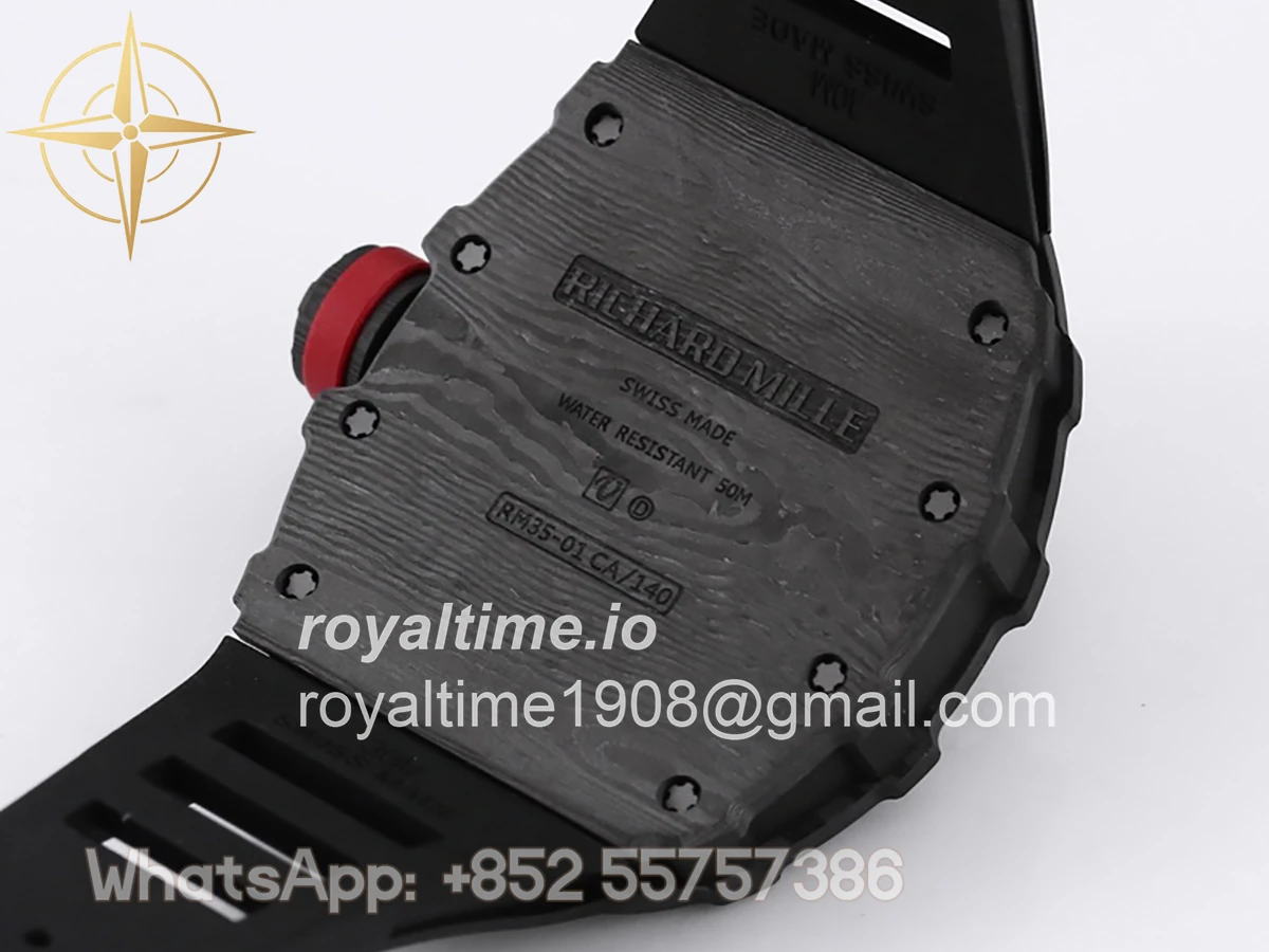 Richard Mille RM 035-01 Rafael Nadal NTPT Carbon on Black Rubber Strap - Image 8