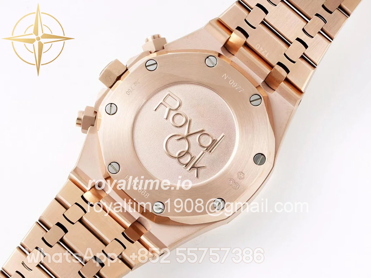Audemars Piguet Royal Oak Self-Winding Chronograph Blue Dial in Rose Gold - Image 8