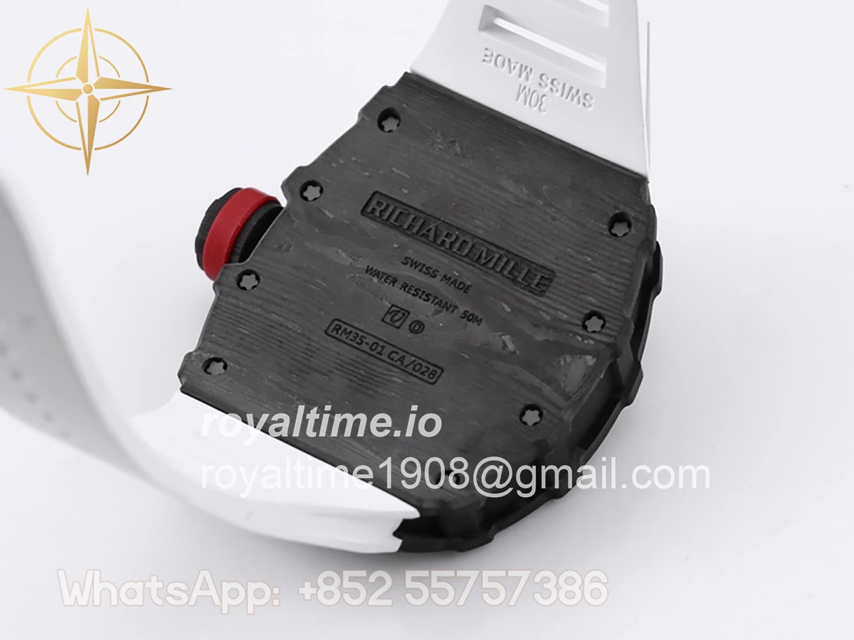 Richard Mille RM 035-01 Rafael Nadal NTPT Carbon White Rubber Strap - Image 8