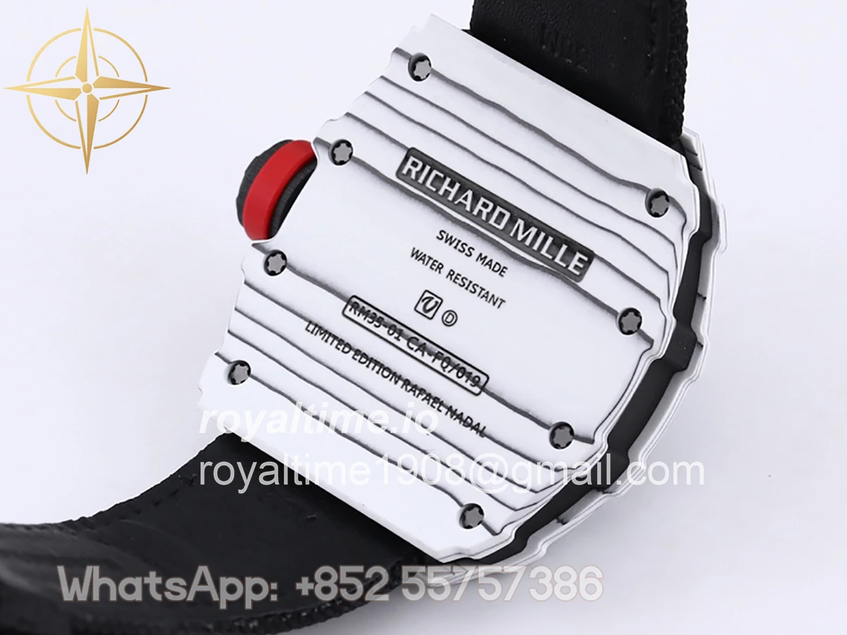 Richard Mille RM 035-01 Rafael Nadal White NTPT on Black Nylon Strap - Image 8