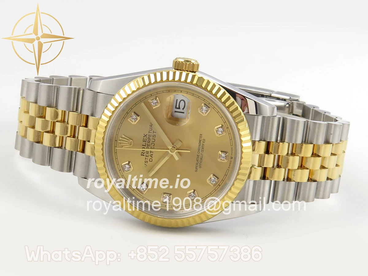 Rolex DateJust 36 126233 QF YG DIamonds Dial on Jubilee Bracelet QF3235 - Image 8