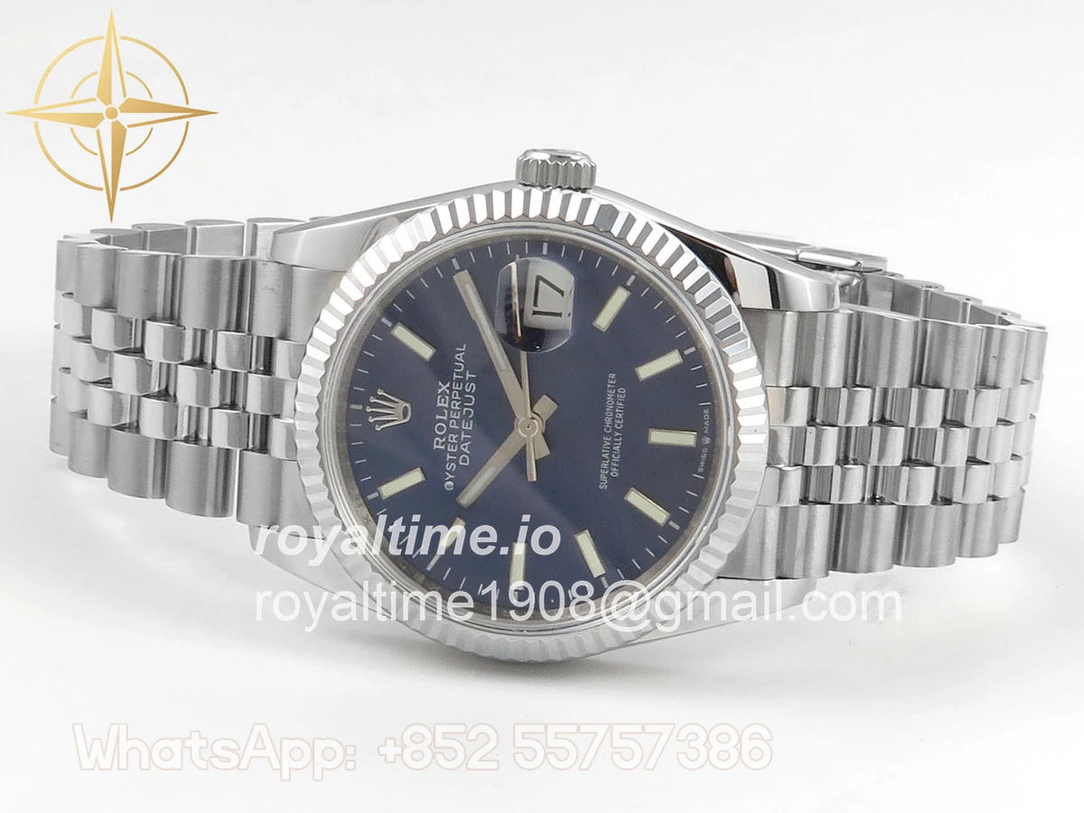 Rolex DateJust 36 126234 QF Blue Stick Dial on Jubilee Bracelet QF3235 - Image 8