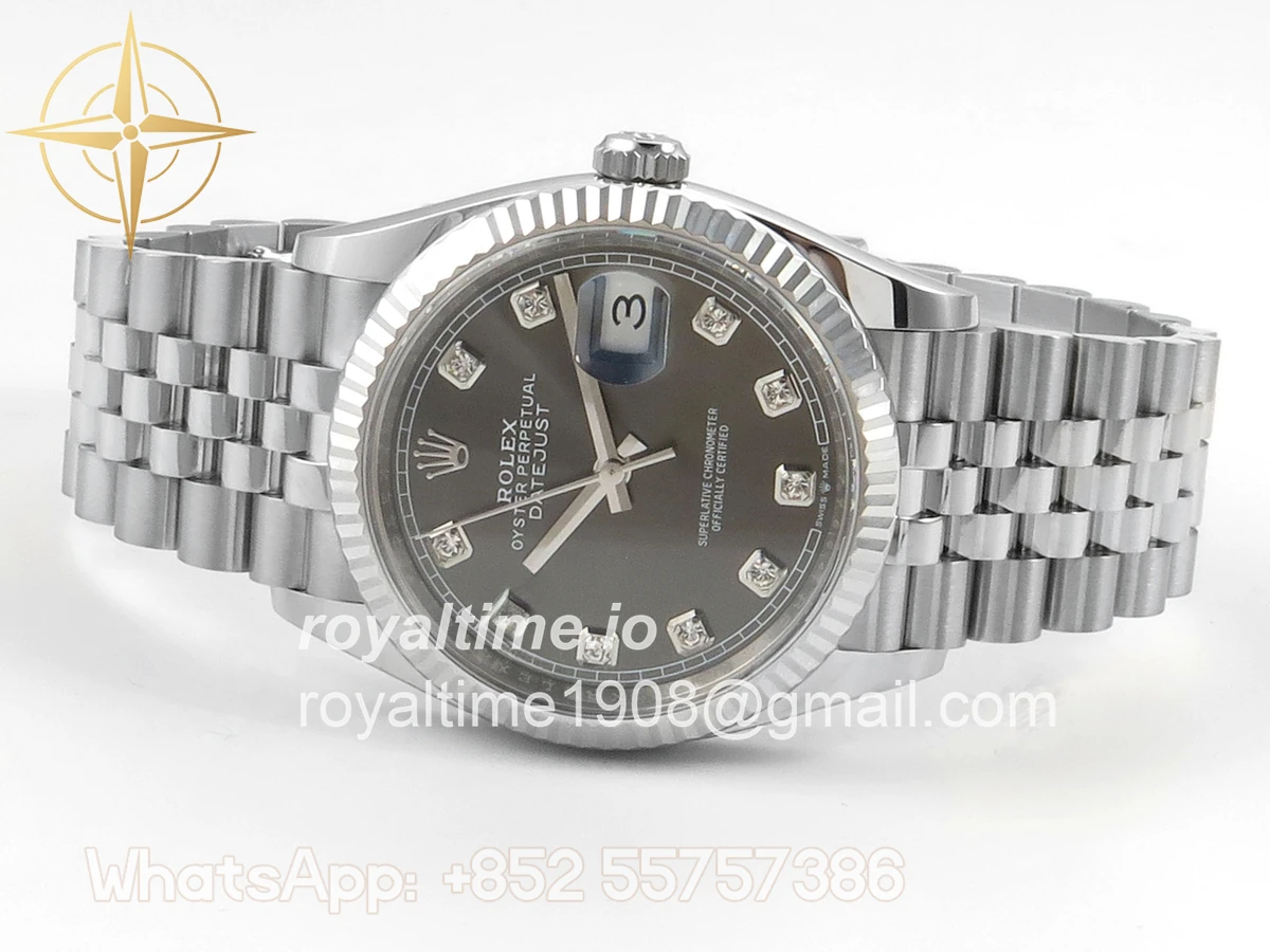 Rolex DateJust 36 126334 904L SS Clean Plus Gray Diamonds Dial on Jubilee Bracelet DD3235 - Image 8