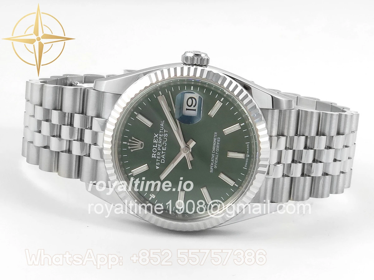Rolex DateJust 36 126334 904L SS Clean Plus Green Dial on Jubilee Bracelet DD3235 - Image 8