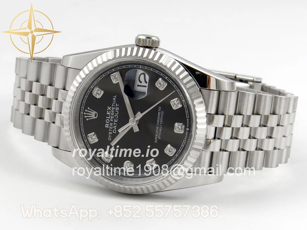 Rolex DateJust 36 SS 126234 ARF Black Diamonds Dial on Jubilee Bracelet DD3235 - Image 8