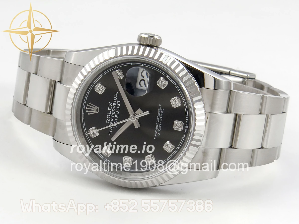 Rolex DateJust 36 SS 126234 ARF Black Diamonds Dial on Oyster Bracelet DD3235 - Image 8