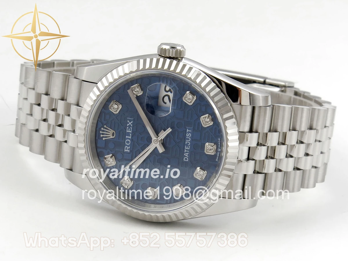 Rolex DateJust 36 SS 126234 ARF Blue Computer Diamonds Dial on Jubilee Bracelet DD3235 - Image 8