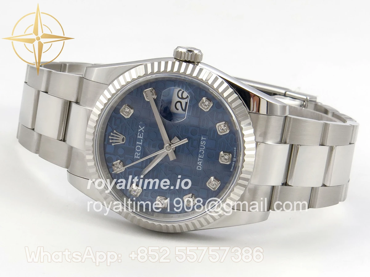 Rolex DateJust 36 SS 126234 ARF Blue Computer Diamonds Dial on Oyster Bracelet DD3235 - Image 8