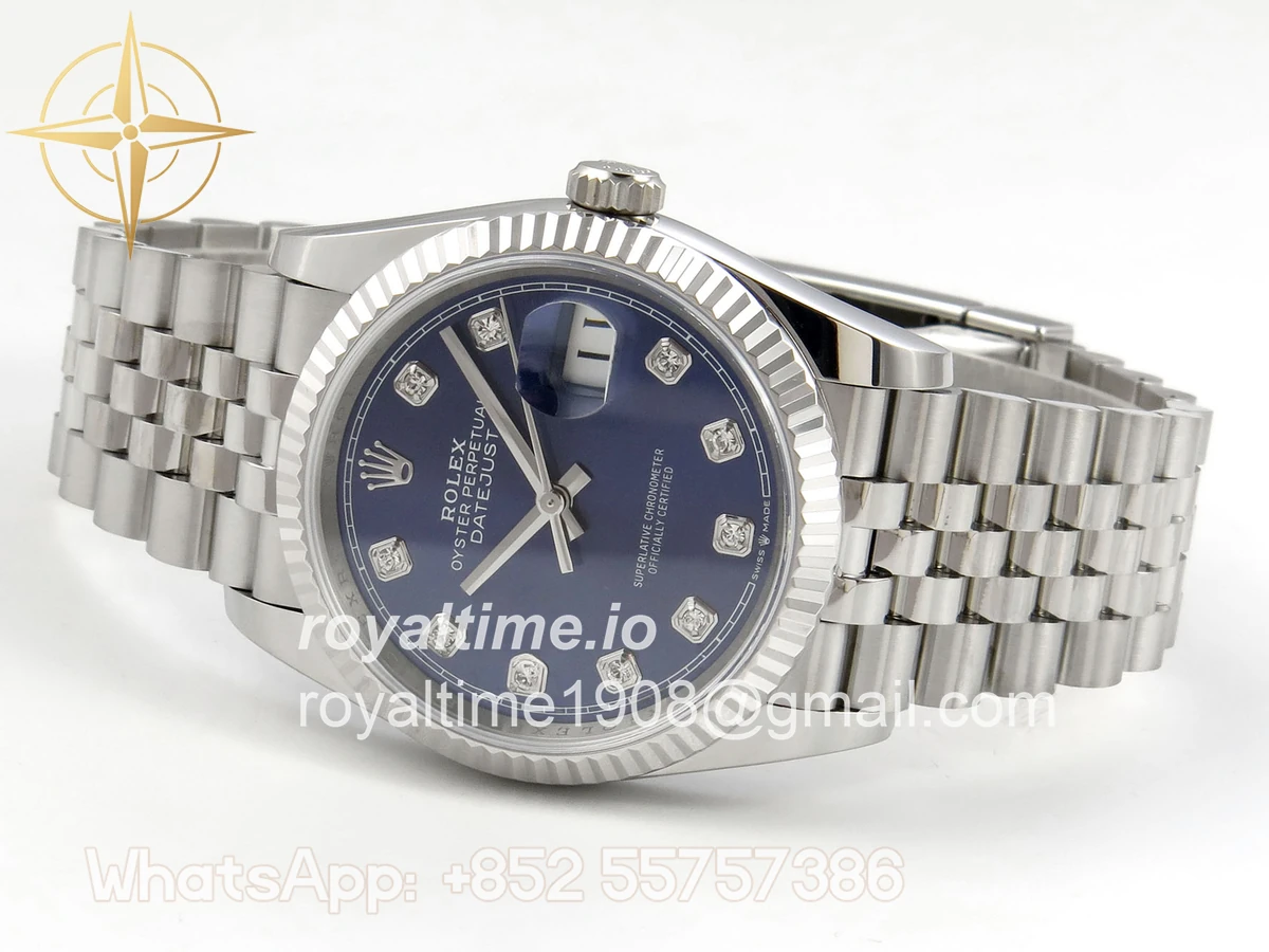Rolex DateJust 36 SS 126234 ARF Blue Diamonds Dial on Jubilee Bracelet DD3235 - Image 8