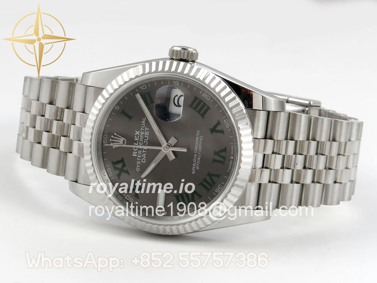 Rolex DateJust 36 SS 126234 ARF Gray Dial Green Roman on Jubilee Bracelet DD3235 - Image 8