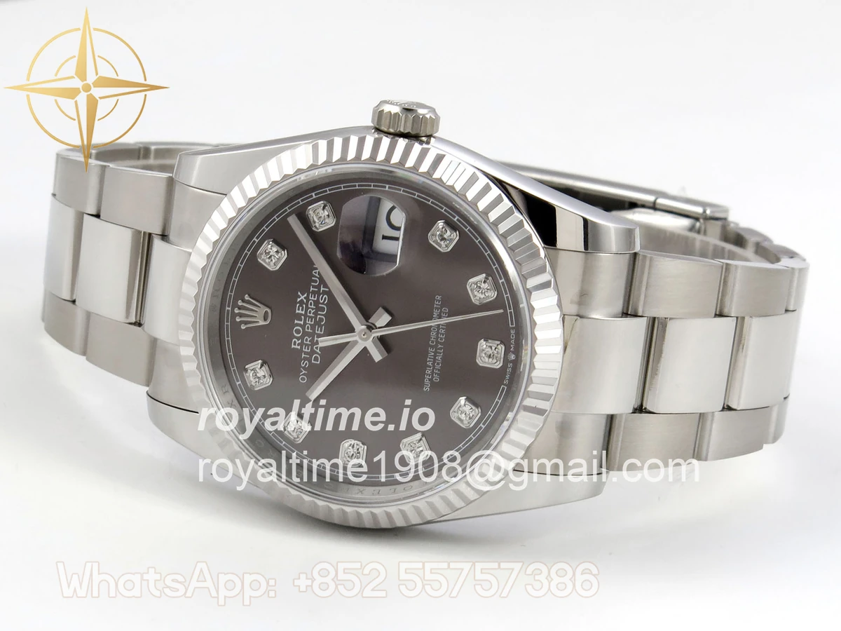 Rolex DateJust 36 SS 126234 ARF Gray Diamonds Dial on Oyster Bracelet DD3235 - Image 8