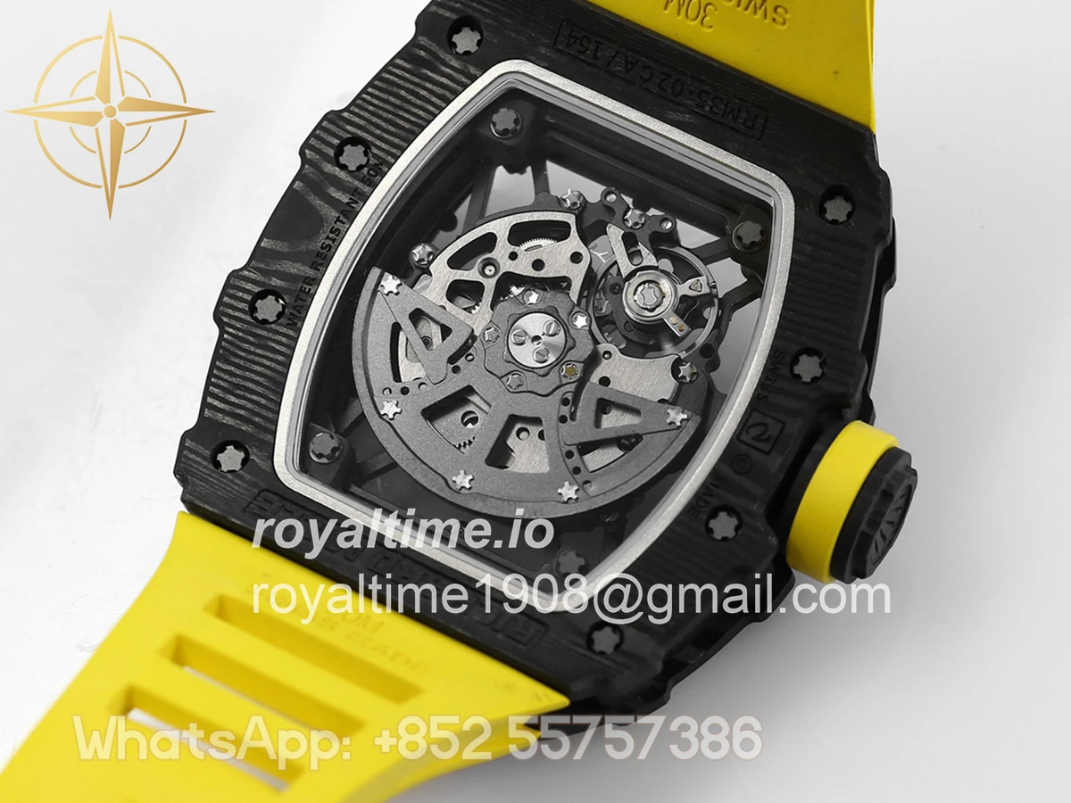 Richard Mille RM 035-02 Rafael Nadal NTPT Carbon on Yellow Rubber Strap - Image 8