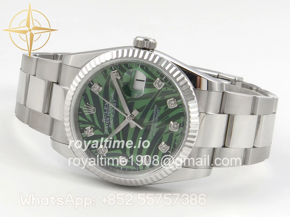 Rolex DateJust 36 SS 126234 ARF Green Leaves Diamonds Dial on Oyster Bracelet DD3235 - Image 8