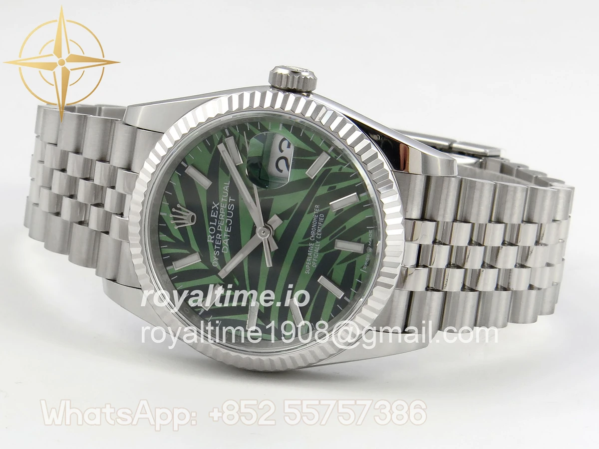 Rolex DateJust 36 SS 126234 ARF Green Leaves Stick Dial on Jubilee Bracelet DD3235 - Image 8