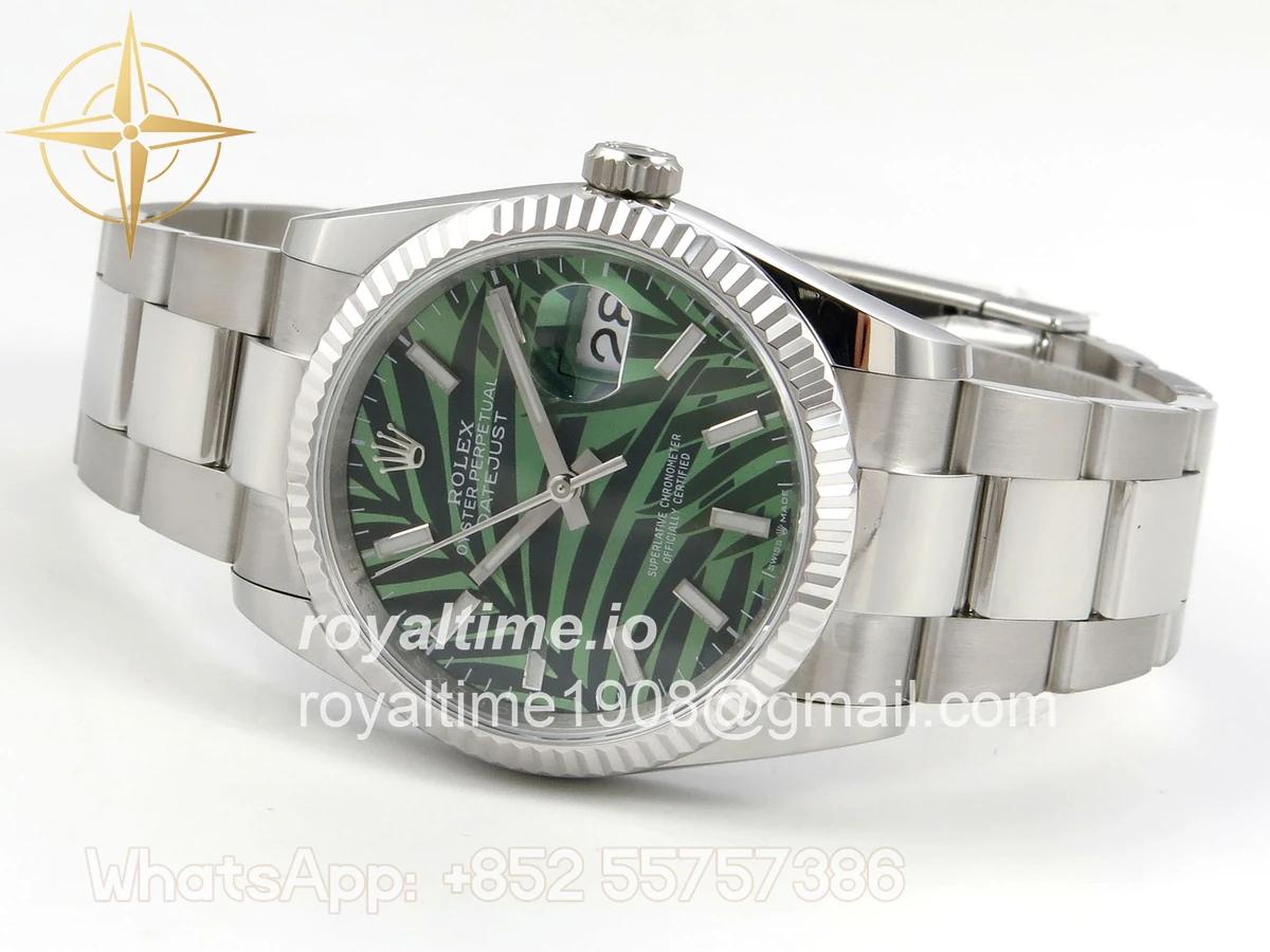Rolex DateJust 36 SS 126234 ARF Green Leaves Stick Dial on Oyster Bracelet DD3235 - Image 8