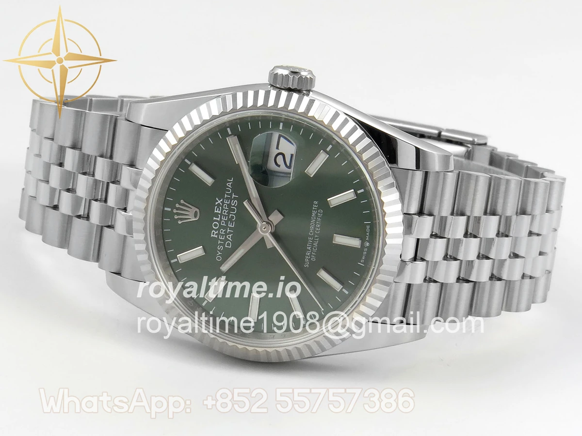 Rolex DateJust 36 SS 126234 ARF Green Stick Dial on Jubilee Bracelet DD3235 - Image 8