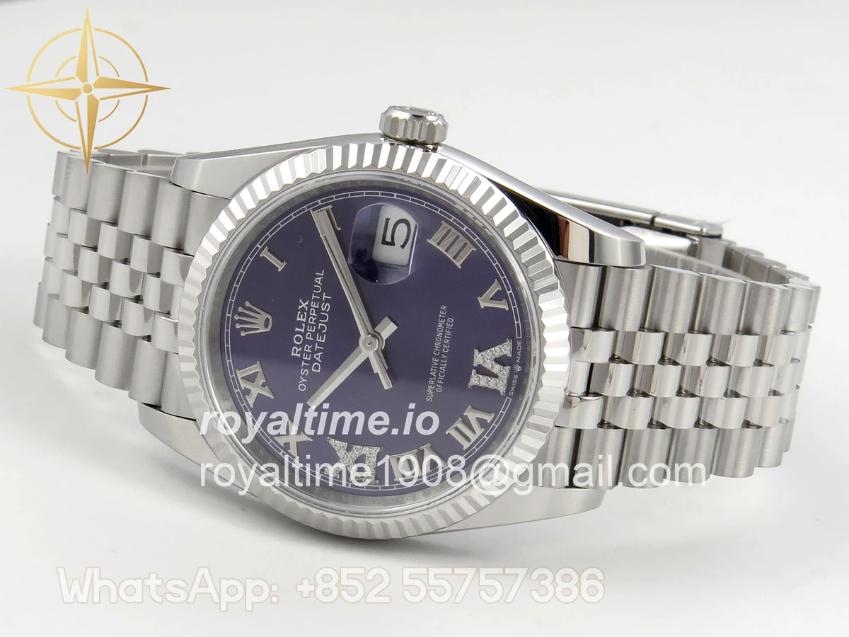 Rolex DateJust 36 SS 126234 ARF Purple Diamond Roman Dial on Jubilee Bracelet DD3235 - Image 8