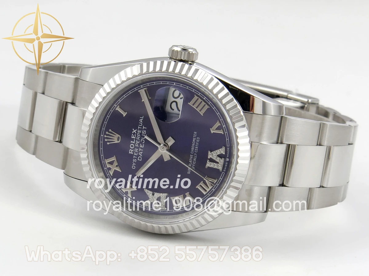Rolex DateJust 36 SS 126234 ARF Purple Diamond Roman Dial on Oyster Bracelet DD3235 - Image 8