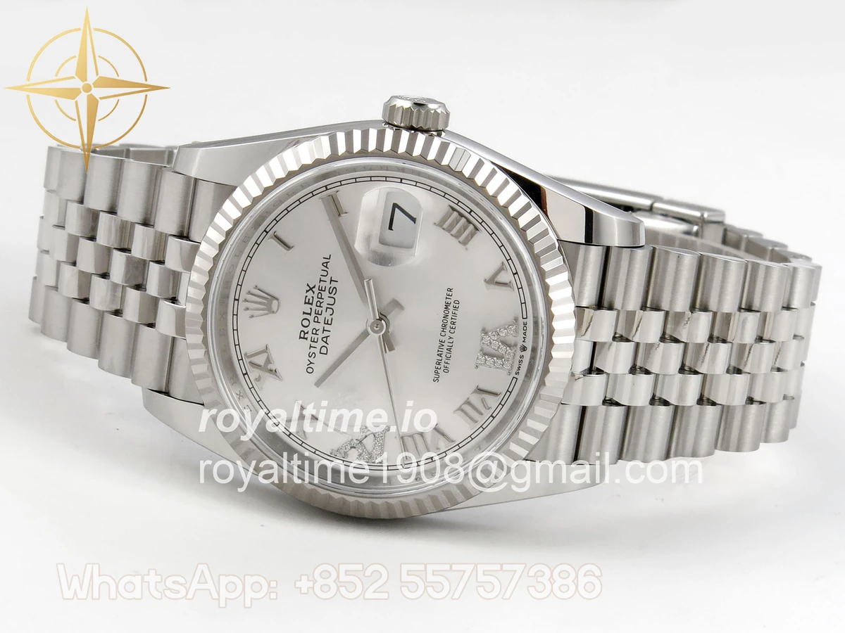Rolex DateJust 36 SS 126234 ARF Silver Diamond Roman Dial on Jubilee Bracelet DD3235 - Image 8