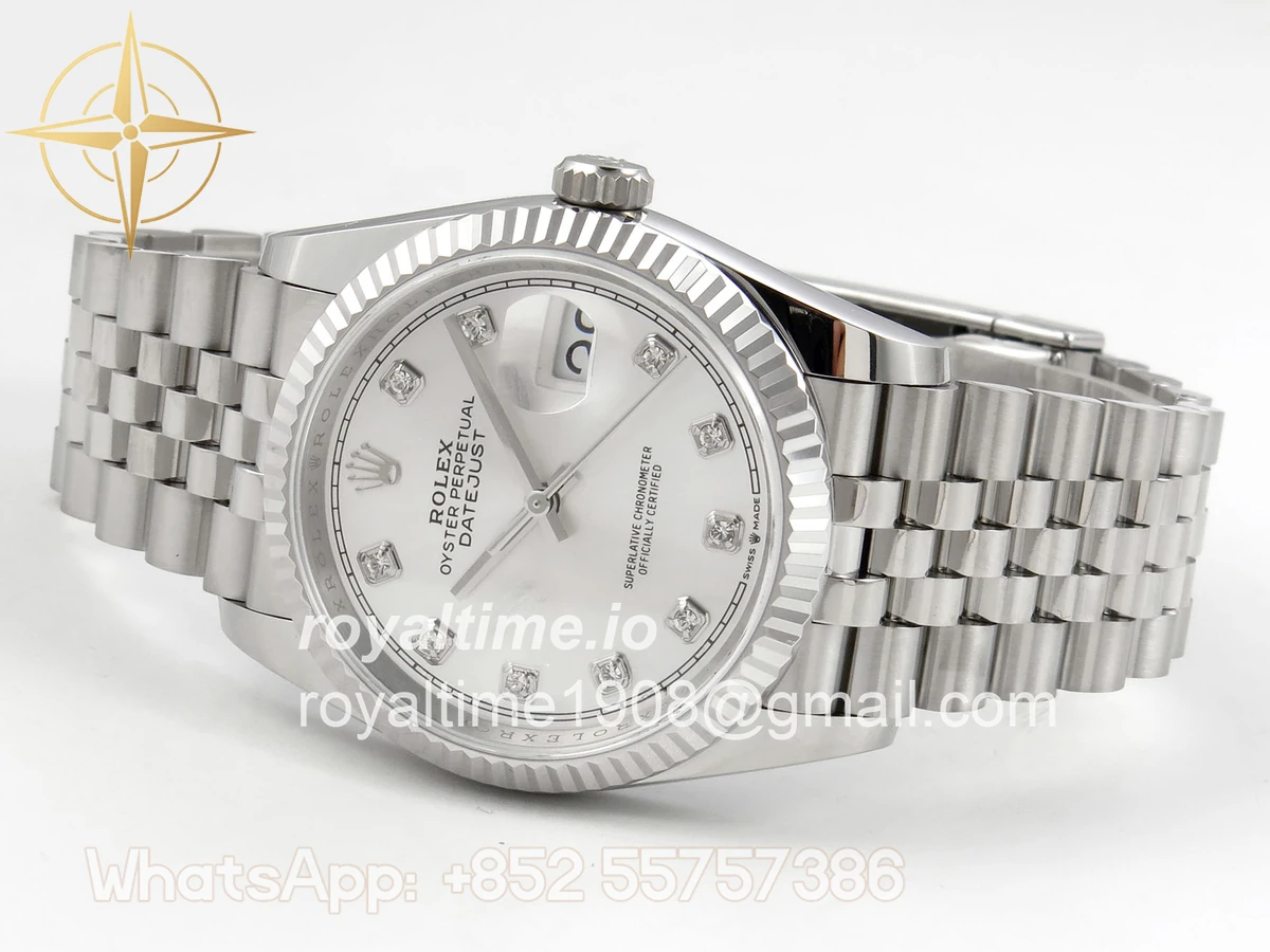 Rolex DateJust 36 SS 126234 ARF Silver Diamonds Dial on Jubilee Bracelet DD3235 - Image 8