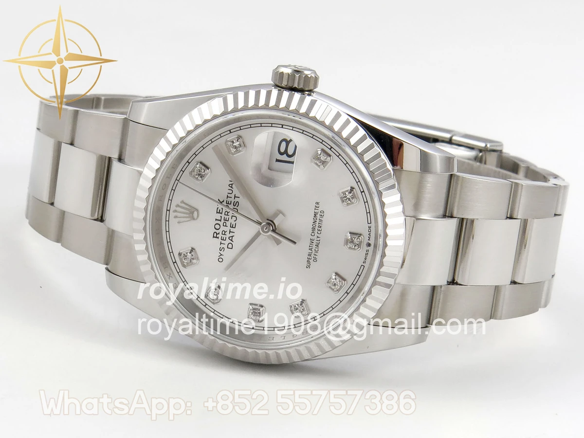 Rolex DateJust 36 SS 126234 ARF Silver Diamonds Dial on Oyster Bracelet DD3235 - Image 8