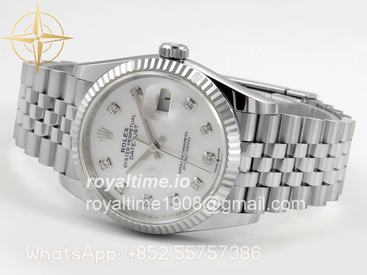 Rolex DateJust 36 SS 126234 ARF White MOP Diamonds Dial on Jubilee Bracelet DD3235 - Image 8