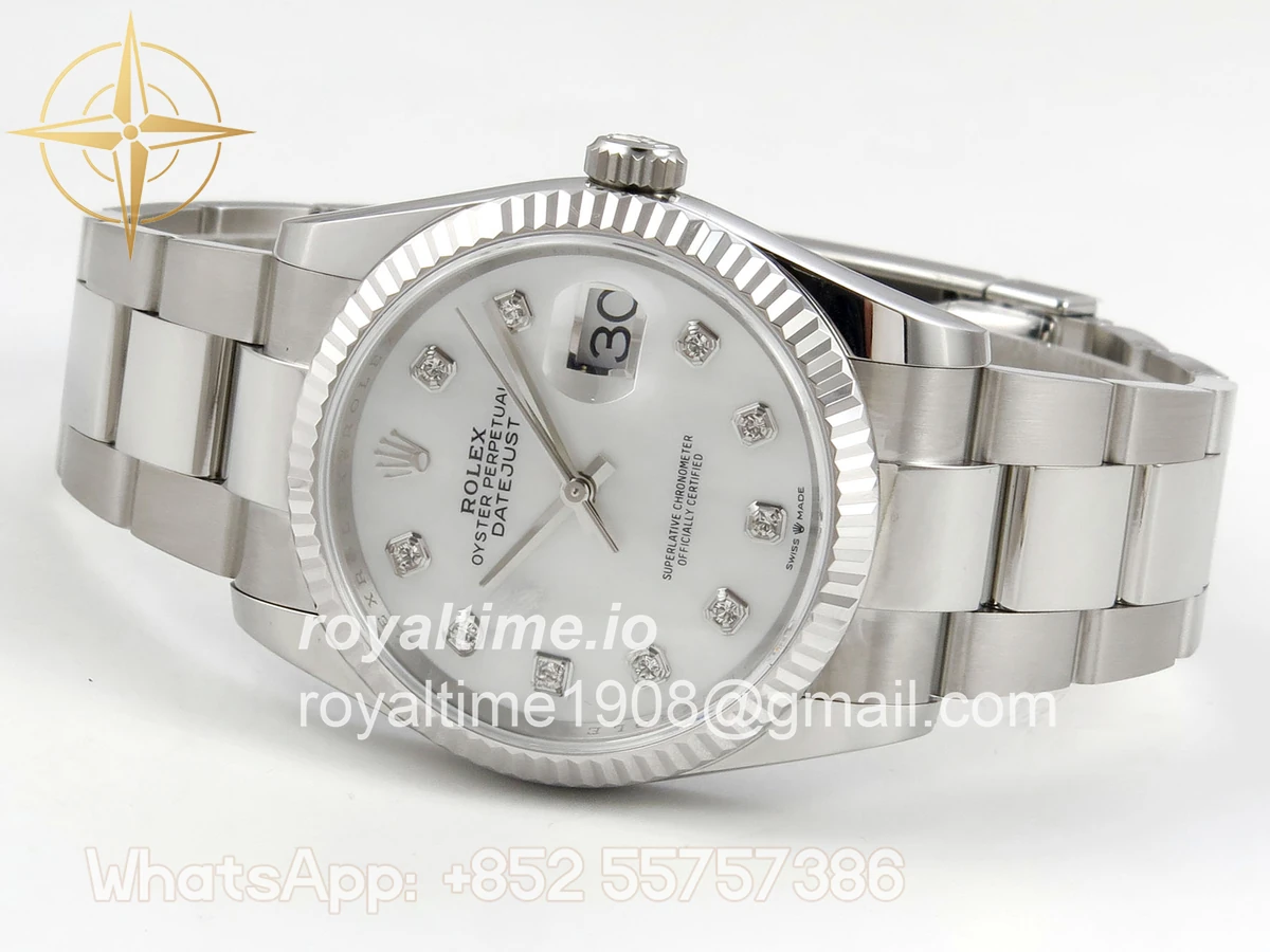 Rolex DateJust 36 SS 126234 ARF White MOP Diamonds Dial on Oyster Bracelet DD3235 - Image 8