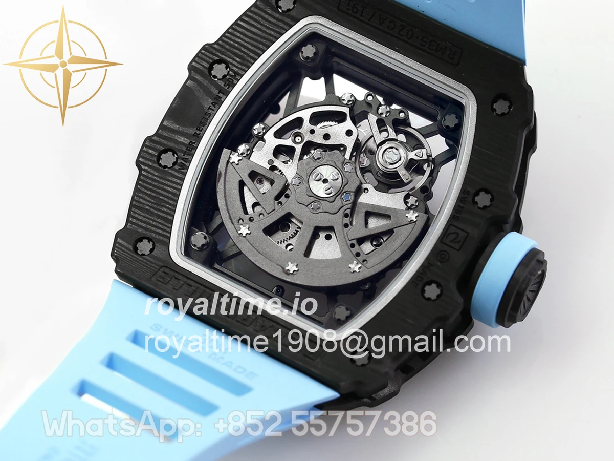 Richard Mille RM 035-02 Rafael Nadal NTPT Carbon on Blue Rubber Strap - Image 8