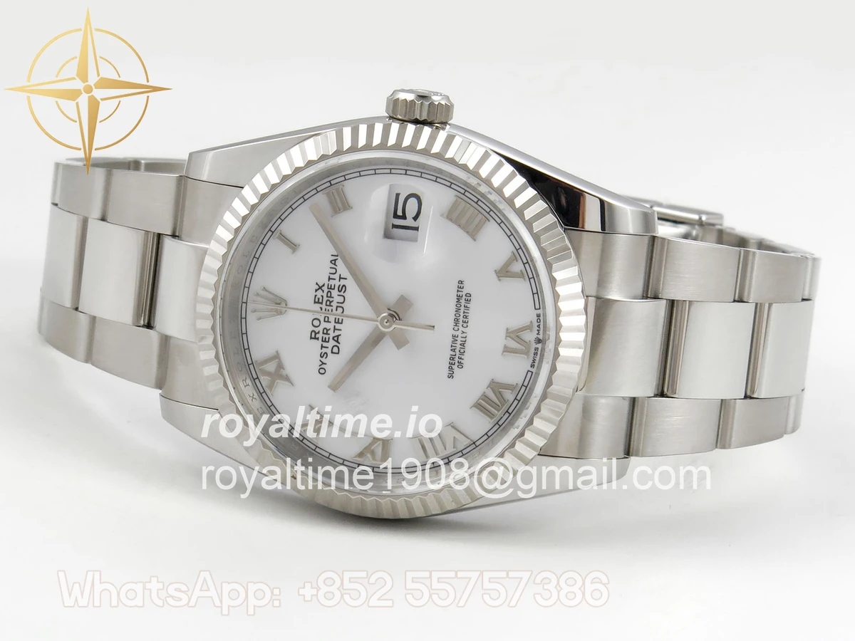 Rolex DateJust 36 SS 126234 ARF White Roman Dial on Oyster Bracelet DD3235 - Image 8