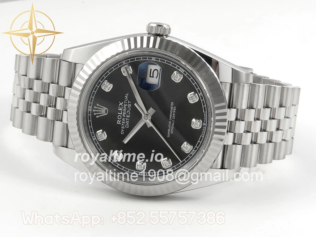 Rolex DateJust 41 126334 904L SS SCF Black Diamonds Dial on Jubilee Bracelet VR3235 - Image 8