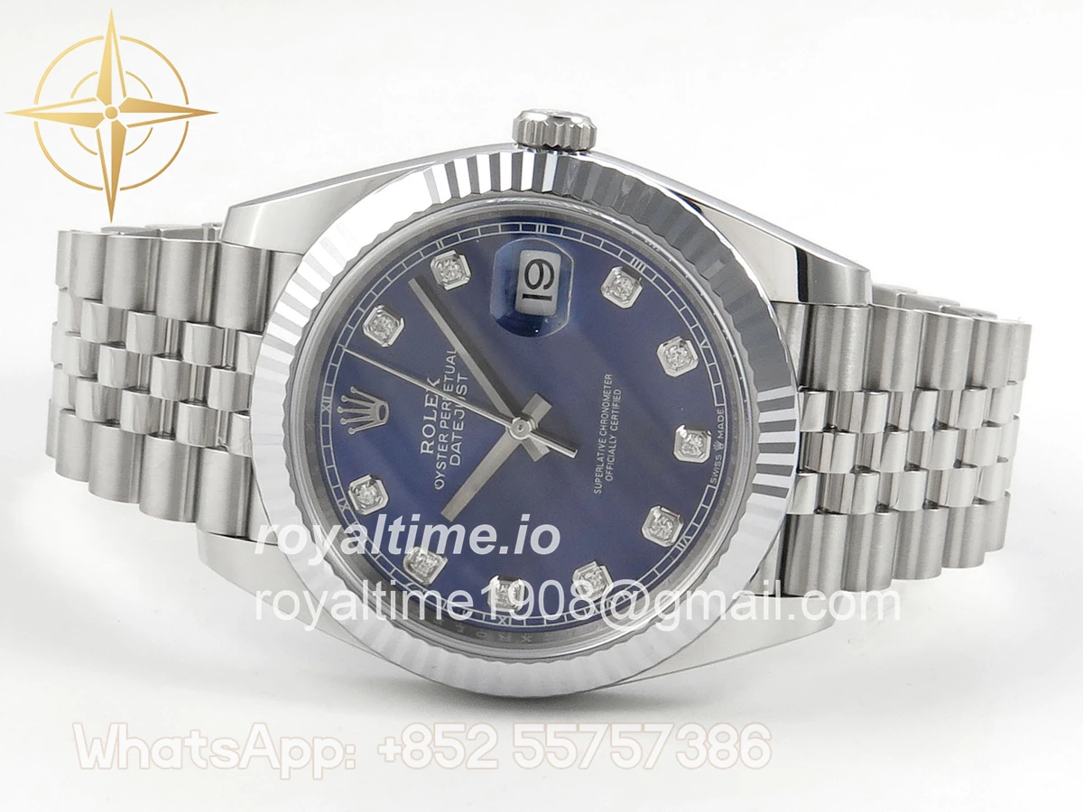 Rolex DateJust 41 126334 904L SS SCF Blue Diamonds Dial on Jubilee Bracelet VR3235 - Image 8
