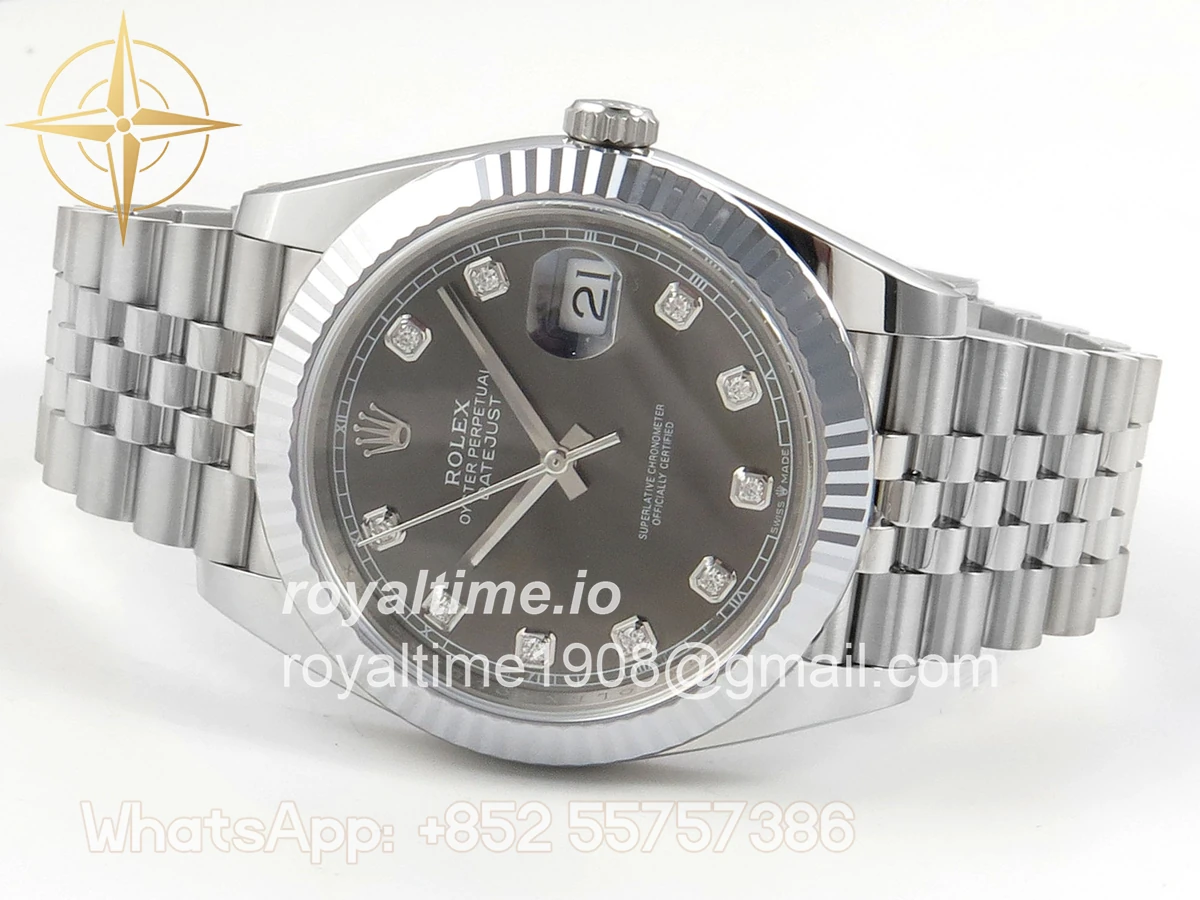 Rolex DateJust 41 126334 904L SS SCF Gray Diamonds Dial on Jubilee Bracelet VR3235 - Image 8