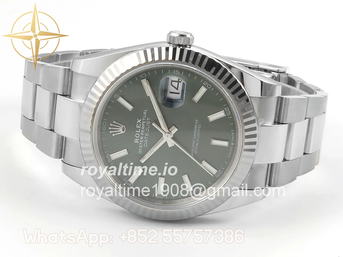 Rolex DateJust 41 126334 904L SS SCF Green Dial on Oyster Bracelet VR3235 - Image 8