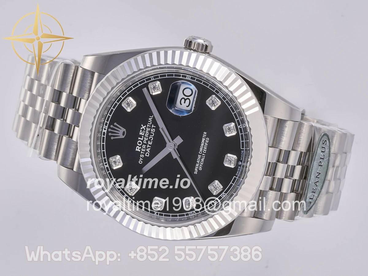 Rolex DateJust 41 126334 Clean Plus 904L Steel Black Diamonds Dial on Jubilee Bracelet JH3235 (Free Sprung) - Image 8
