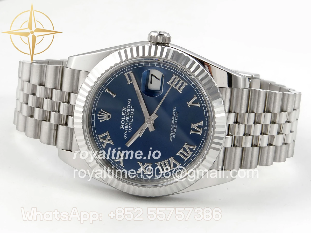 Rolex DateJust 41 126334 Clean Plus Blue Roman Dial on Jubilee Bracelet JH3235 (Free Sprung) Weighted 133g - Image 8