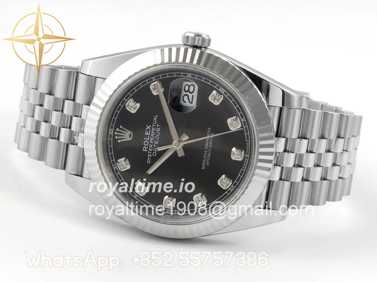 Rolex DateJust 41 126334 ERF Black Diamonds Dial on Jubilee Bracelet JH3235 (Free Sprung) Weighted 132g - Image 8