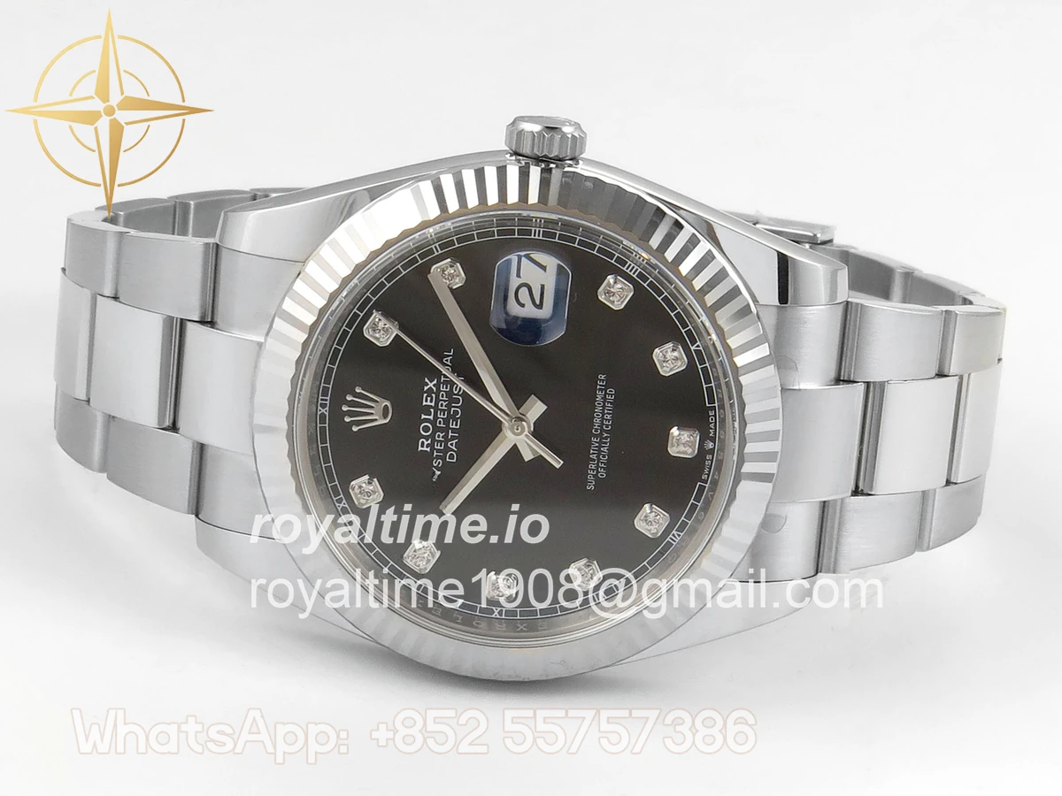 Rolex DateJust 41mm 126334 ARF Black Diamonds Dial on Oyster Bracelet DD3235 - Image 8