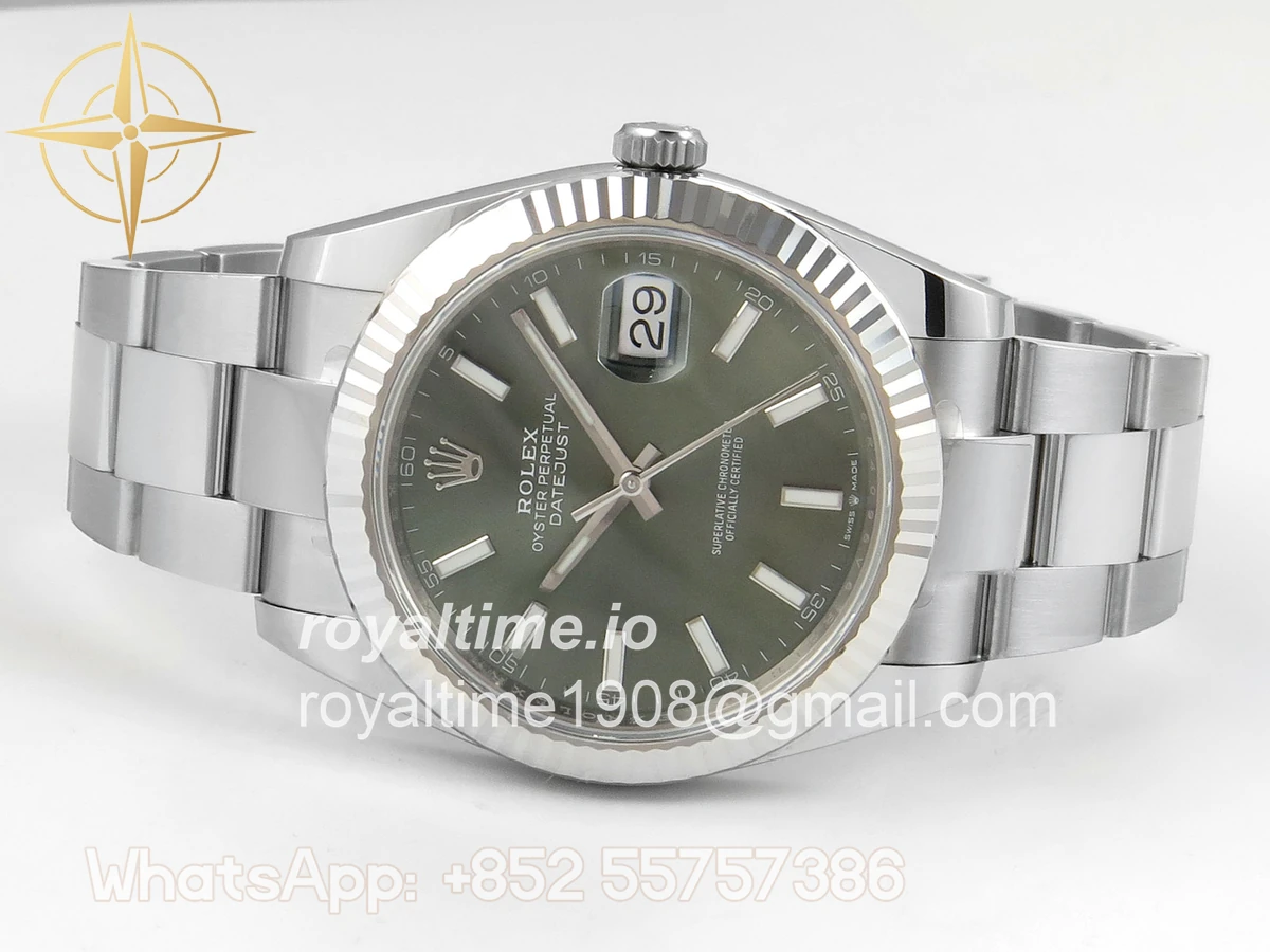 Rolex DateJust 41mm 126334 ARF Green Stick Dial on Oyster Bracelet DD3235 - Image 8