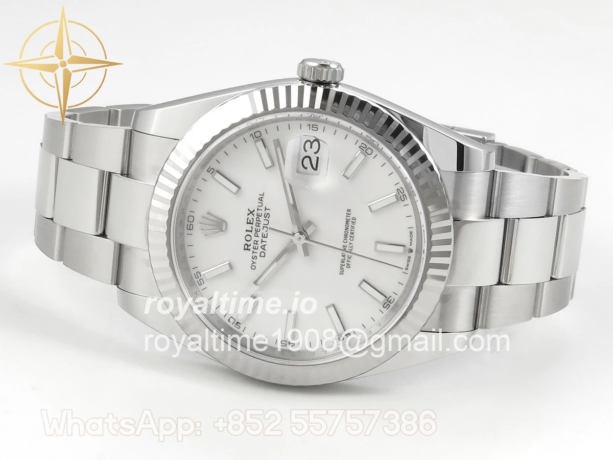 Rolex DateJust 41mm 126334 ARF White Stick Dial on Oyster Bracelet DD3235 - Image 8