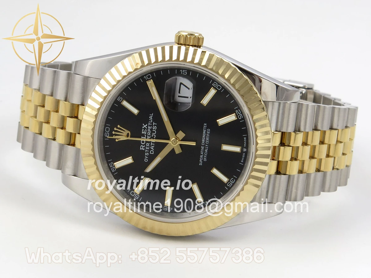 Rolex DateJust 41 126333 QF 904L Steel Black Stick Dial on SS/YG Jubilee Bracelet QF3235 (145g) - Image 8