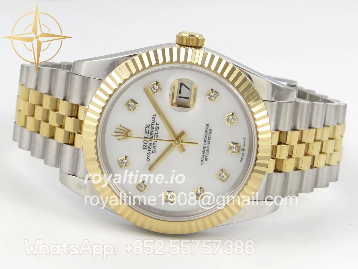 Rolex DateJust 41 126333 QF 904L Steel White MOP Dial on SS/YG Jubilee Bracelet QF3235 (145g) - Image 8