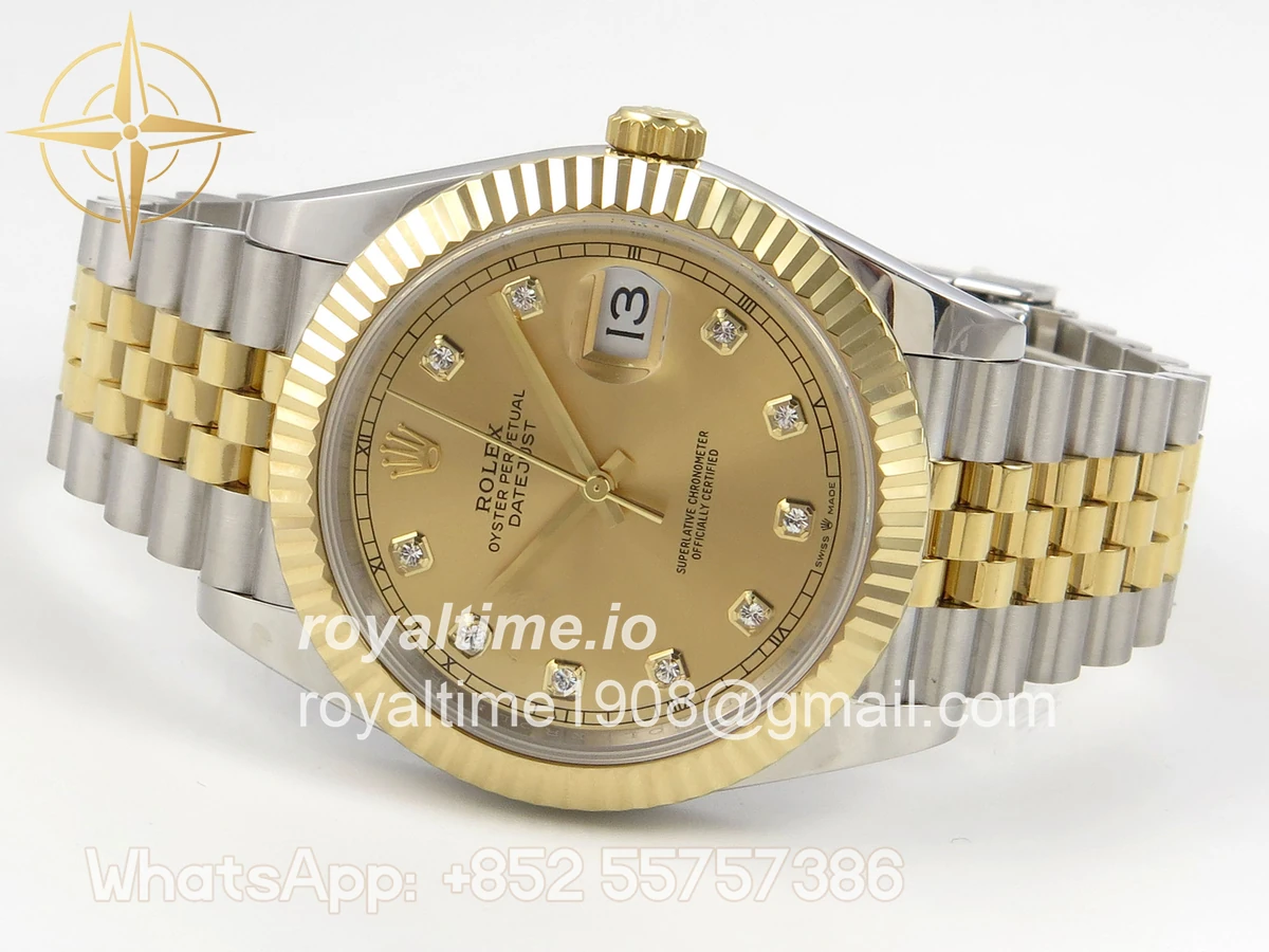 Rolex DateJust 41 126333 QF 904L Steel YG Diamonds Dial on SS/YG Jubilee Bracelet QF3235 (145g) - Image 8