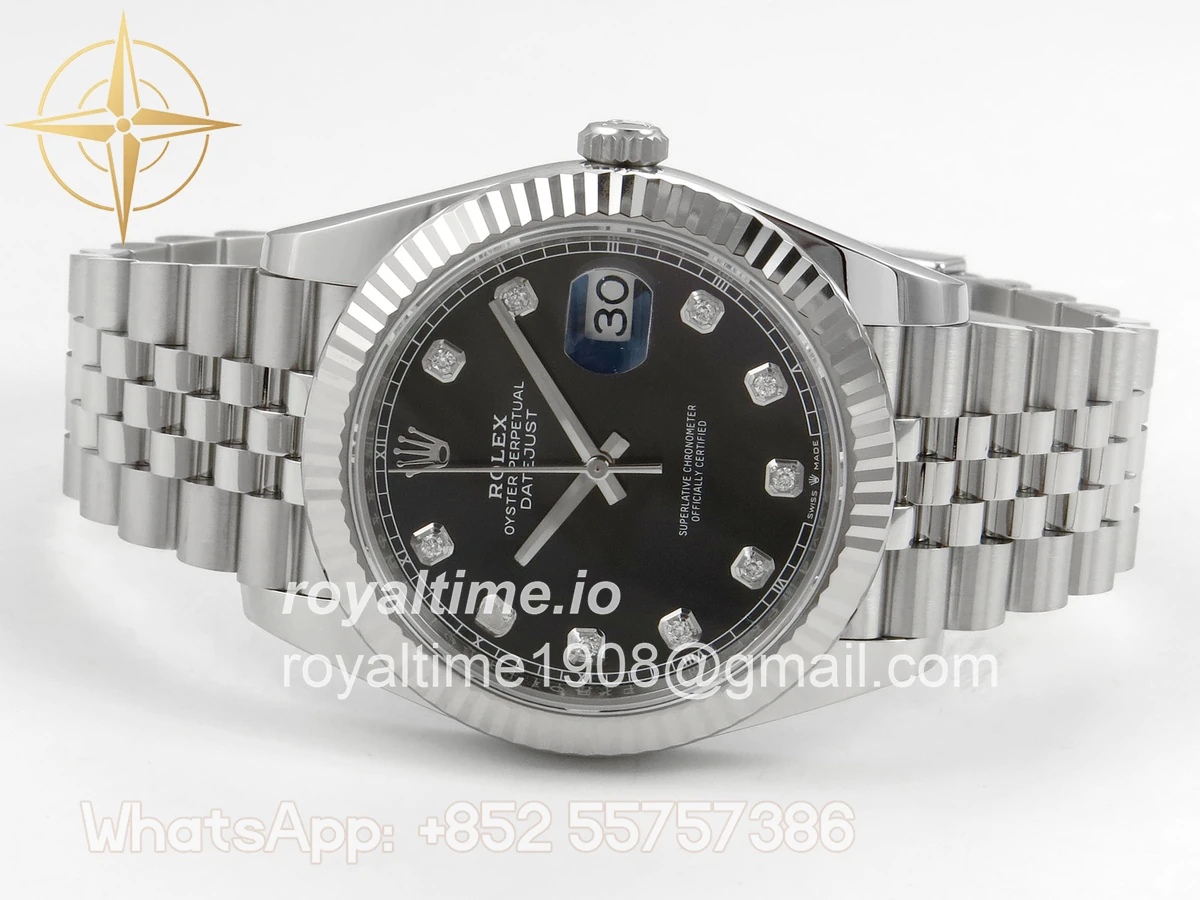 Rolex DateJust 41 126334 SCF 904L Steel Black Diamonds Dial on Jubilee Bracelet A3235 - Image 8
