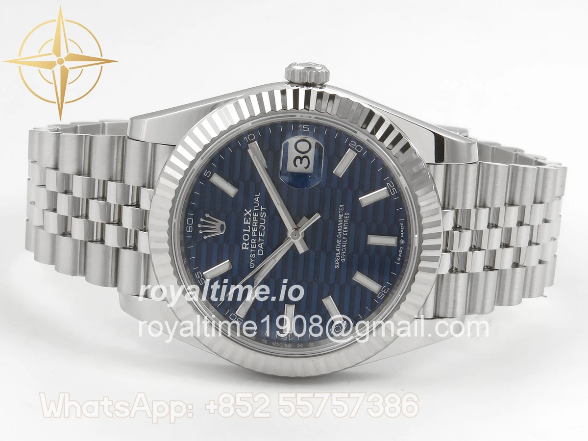 Rolex DateJust 41 126334 SCF 904L Steel Blue Textured Stick Dial on Jubilee Bracelet A3235 - Image 8