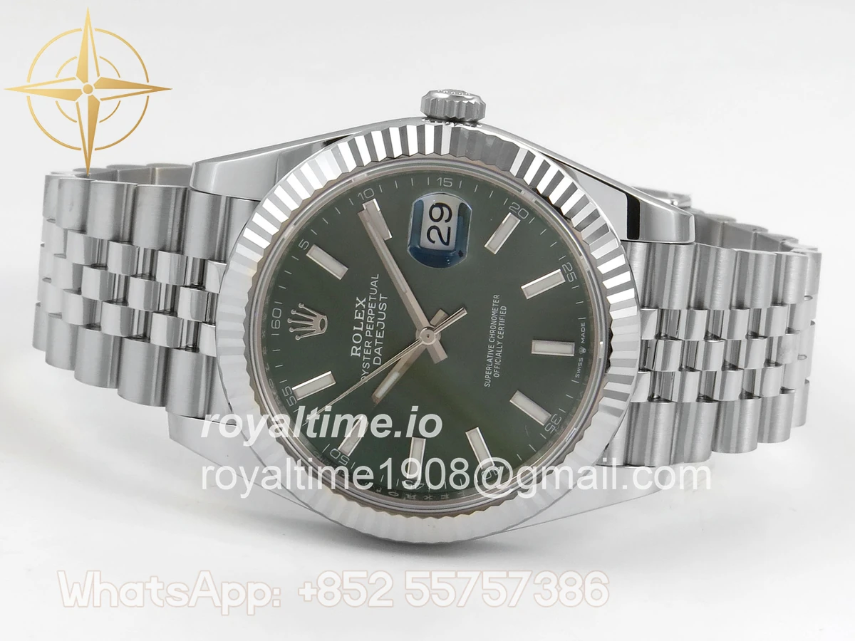 Rolex DateJust 41 126334 SCF 904L Steel Green Stick Dial on Jubilee Bracelet A3235 - Image 8