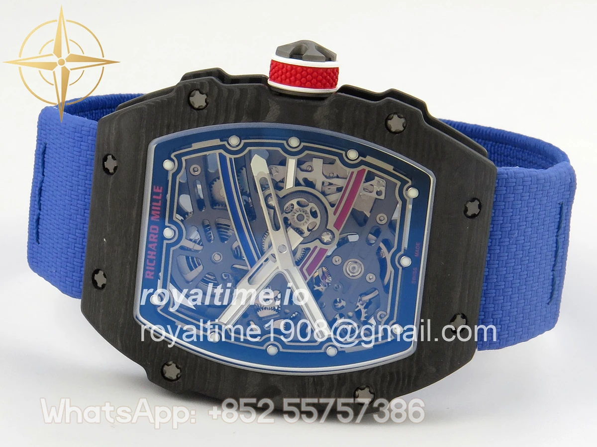 Richard Mille AVF RM67-02 France Black NTPT Spain Skeleton Dial on Blue Elastic strap CRMA7 - Image 8