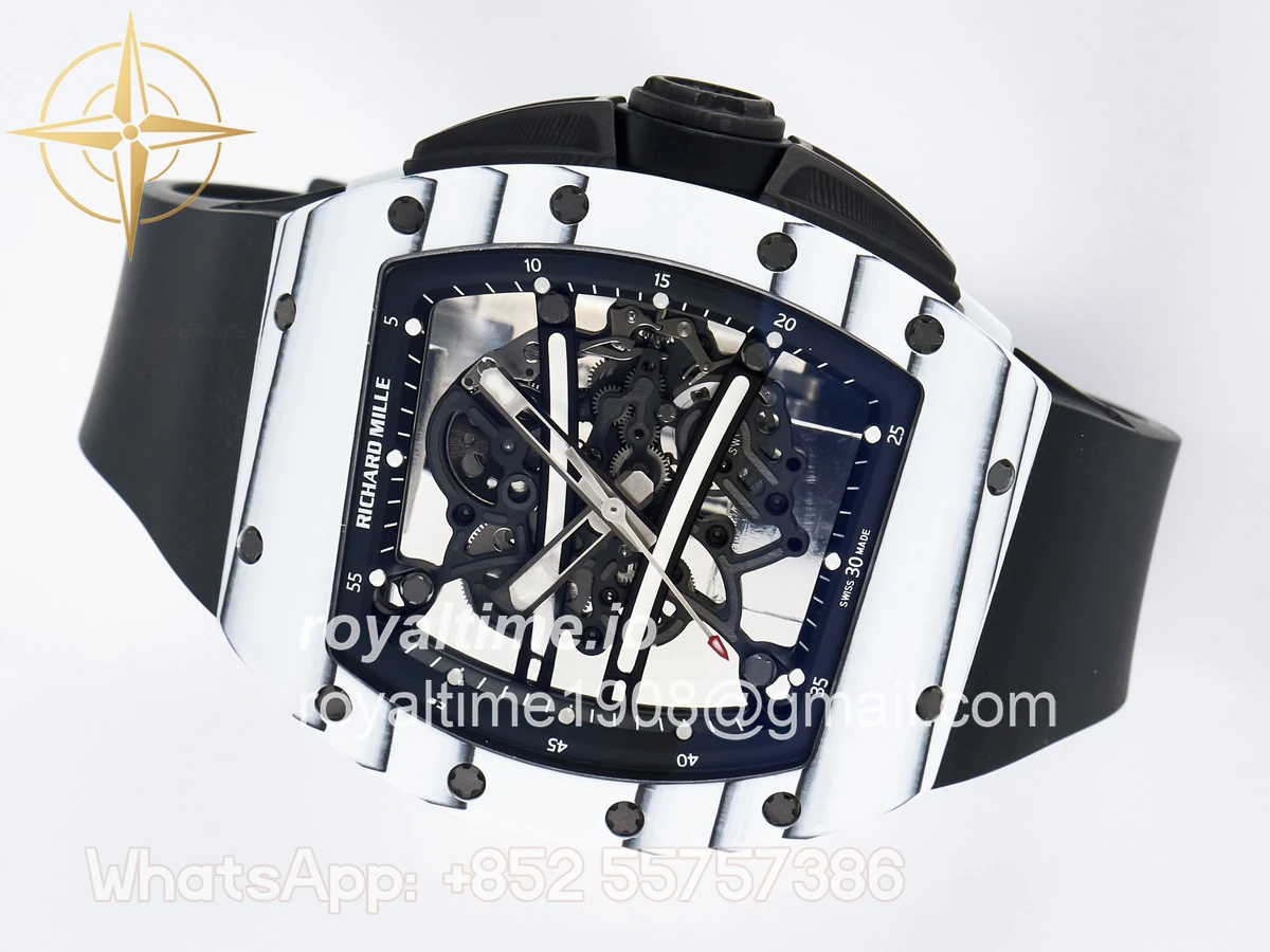 Richard Mille RM 61-01 Yohan Blake White NTPT ZF on Black Rubber Strap RMUL2 - Image 8