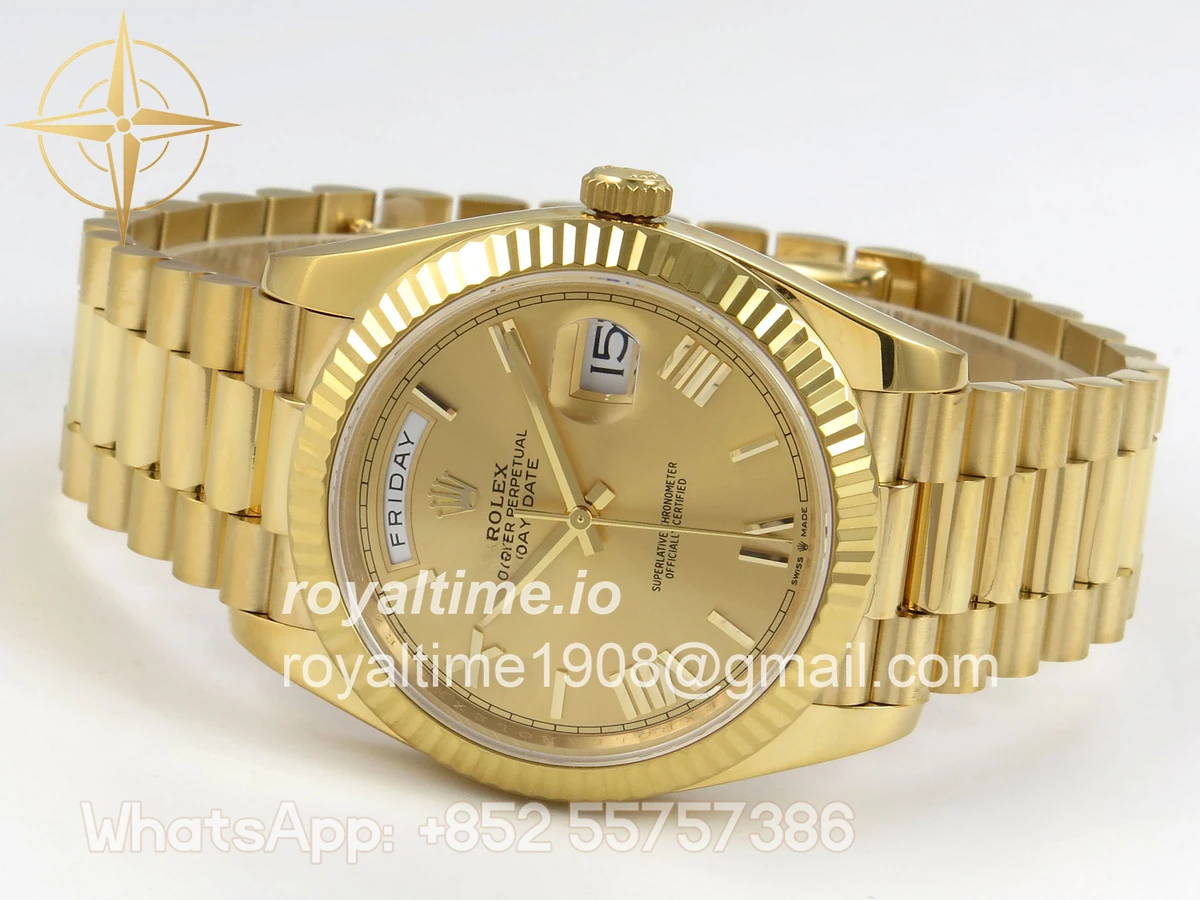 Rolex Day Date 40 YG 228238 QF YG Roman Dial on President Bracelet VR3255 V8 (190g) - Image 8