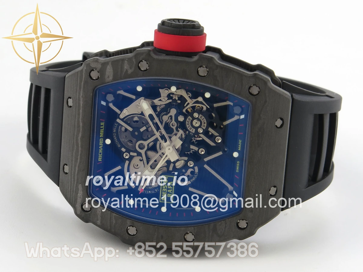 Richard Mille RM035-01 Black Carbon ZF Skeleton Dial On Black Rubber Strap RMUL2 - Image 8